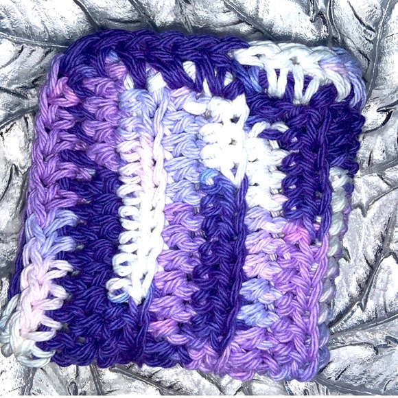 HAND CRAFTED Crocheted Colorful All Purpose 100% Cotton Wash or Dish Cloth - Picture 3 of 5